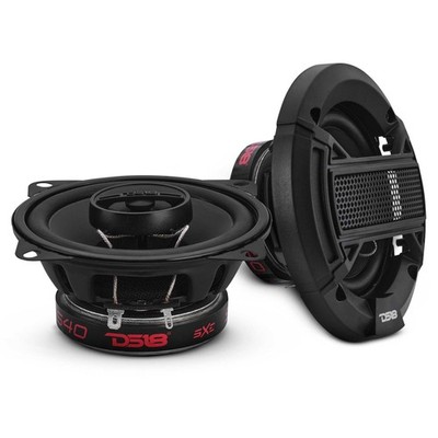 DS18 S40 4'' 2-Way Coaxial Speaker with Grille | 40W RMS 4-Ohm - Pair