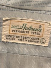 vintage Matt Andrews Permanent Press Shirt Hemd 60er 70er made in Hong Kong