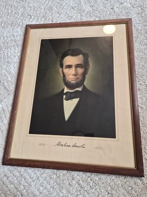 Abraham Lincoln Lithograph Portrait Framed Print by The Forbes Litho Mfg. Co.
