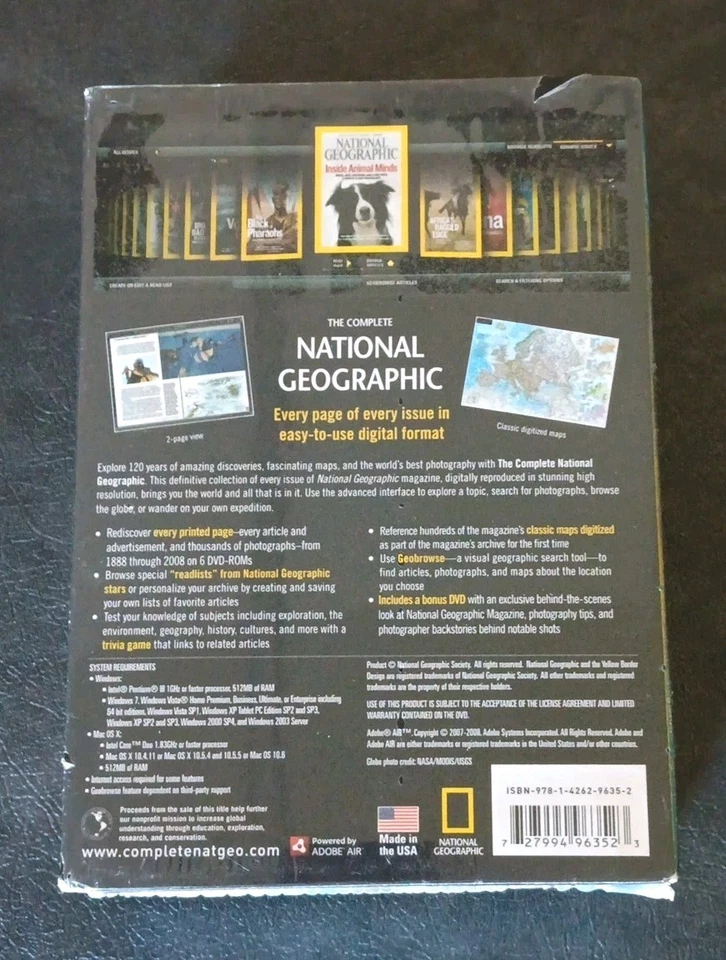 The Complete NATIONAL GEOGRAPHIC Every Issue Since 1888 WIN MAC DVD-ROM Sealed - Image 3 of 4
