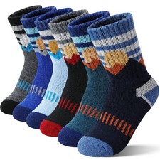 Kids Boys Toddlers Merino Wool Hiking Socks Thermal Warm Winter Cozy Crew Out...