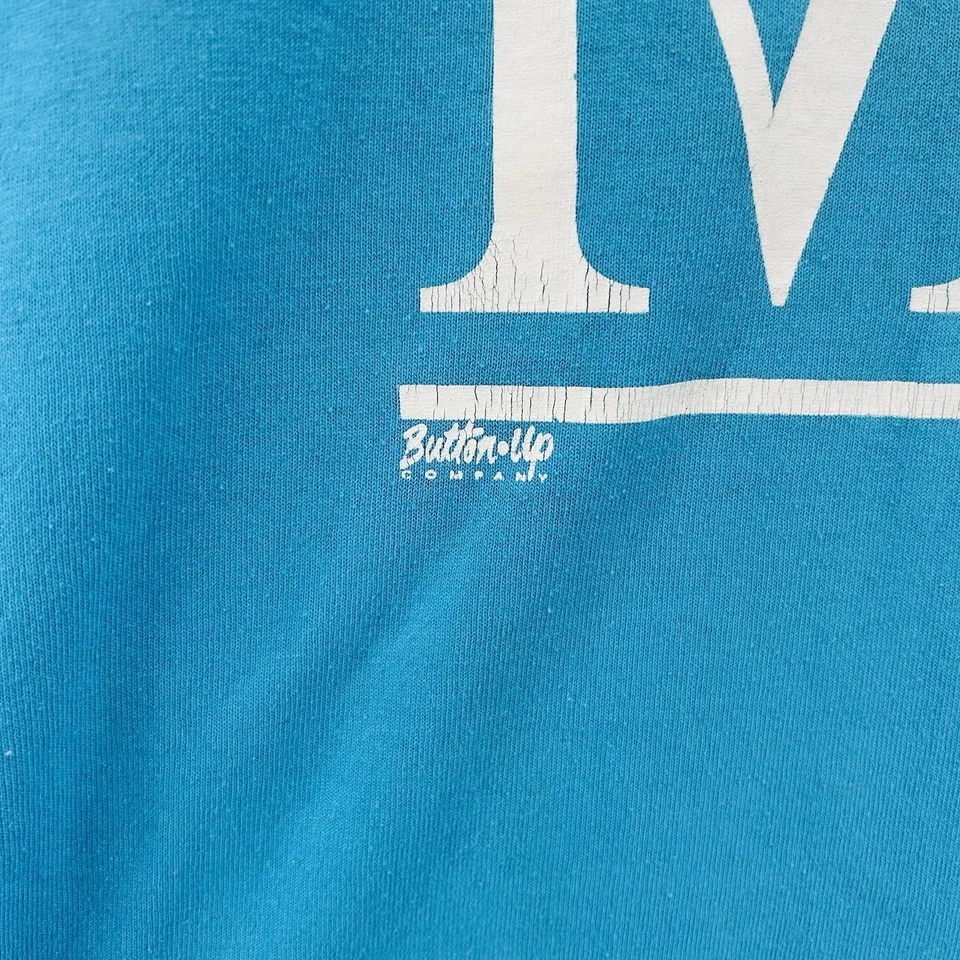 Camisa De Colección Super Duper Mamá Azul/Verde Para Mujer XL Puntada Única Hecha en EE. UU. Años 90 Foto 3 de 4