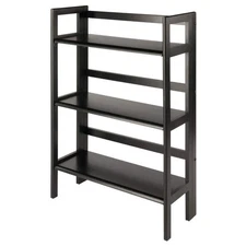 WINSOME WOOD Bookcase 38.54" H X 27.8" W 3-Tier Foldable Shelf, Stackable, Black