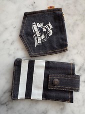 momotaro phone case and moneychange purse selvage denim