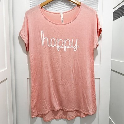 NWOT Pastel Pink Shirt Ringer Happy Pink Soft Easter Baby Girl Boho Lovely Souls