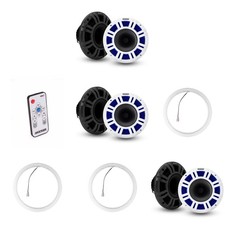 Kicker  3 Pair  48KMXL8 8" LED Horn-Loaded Marine Speakers  47KLSR8 8-Inch...