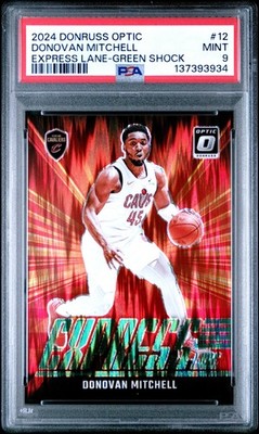 2024 Optic Donovan Mitchell Express Lane Green /149 PSA 9 Cleveland Cavaliers