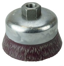 Weiler 35186 4" Polyflex Encapsulated Crimped Wire Brush .020 5/8"-11 Arbor Hole