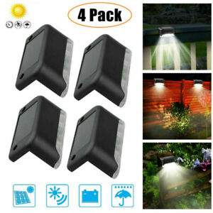 Solar Powered 10 LED Deck Lights Outdoor Path Garden Stairs Step Fence Lamp 4pcs 
