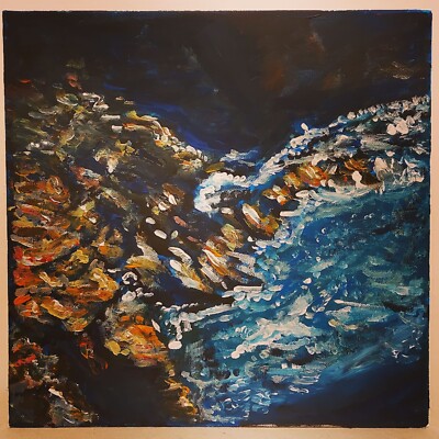 Original Glimpse of a Shore/ Acrylic Painting/ Good / 12'' x 12'' 