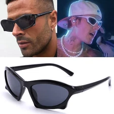 Y2k Steampunk Sport Sunglasses Oversized Men Women 2000s Punk Mirror Sun Glasses