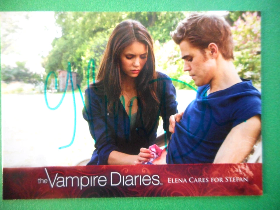 Nina Dobrev signed 2012 CRYPTOZOIC THE VAMPIRE DIARIES Trading Card #4 W/COA - Image 2 of 4