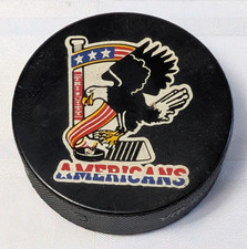 TRI CITY AMERICANS WHA HOCKEY PUCK VINTAGE RETRO SPORTS MINOR TEAM MEMORABILIA