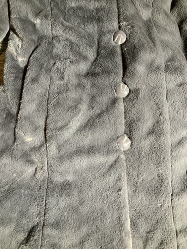 NWT Womens dennis by dennis basso GOLD Size XS Gray Coat Faux Fur Hooded - Picture 3 of 12