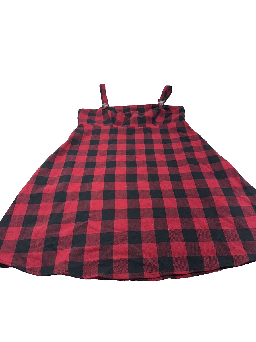 hot topic red plaid dress Red Plaid Retro Sweetheart Dress