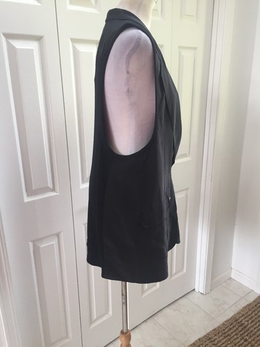 WALTER Baker Black Silk Sandwashed Gold Button Vest Jacket, XL Mint! - Imagen 4 de 6