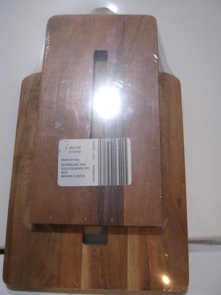 Crofton Recipe Stand Cookbook Tablet Holder Acacia Wooden Aldi