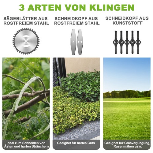 20V Akku Rasentrimmer Rasenkantenschneider mit 2Akku und Ladegerät Freischneider - Bild 11 von 19