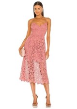 ASTR The Label Lace A-Line Midi Dress S Pink Mauve Sleeveless Spaghetti Strap