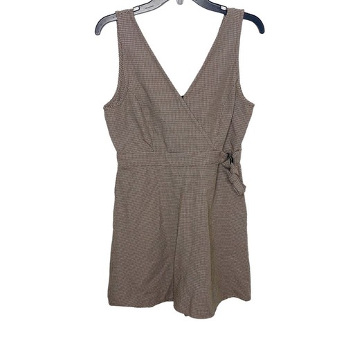 Y2K academia jumper S Small dress plaid moody clueless Vintage Brown Preppy - Picture 2 of 4