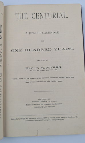 El Calendario 1891 El Judío por Cien Años 1890-1990 NY Ilustraciones - Imagen 11 de 24