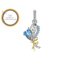 March Daffodils Flower Birthstone Charm For Bracelet, March Charm