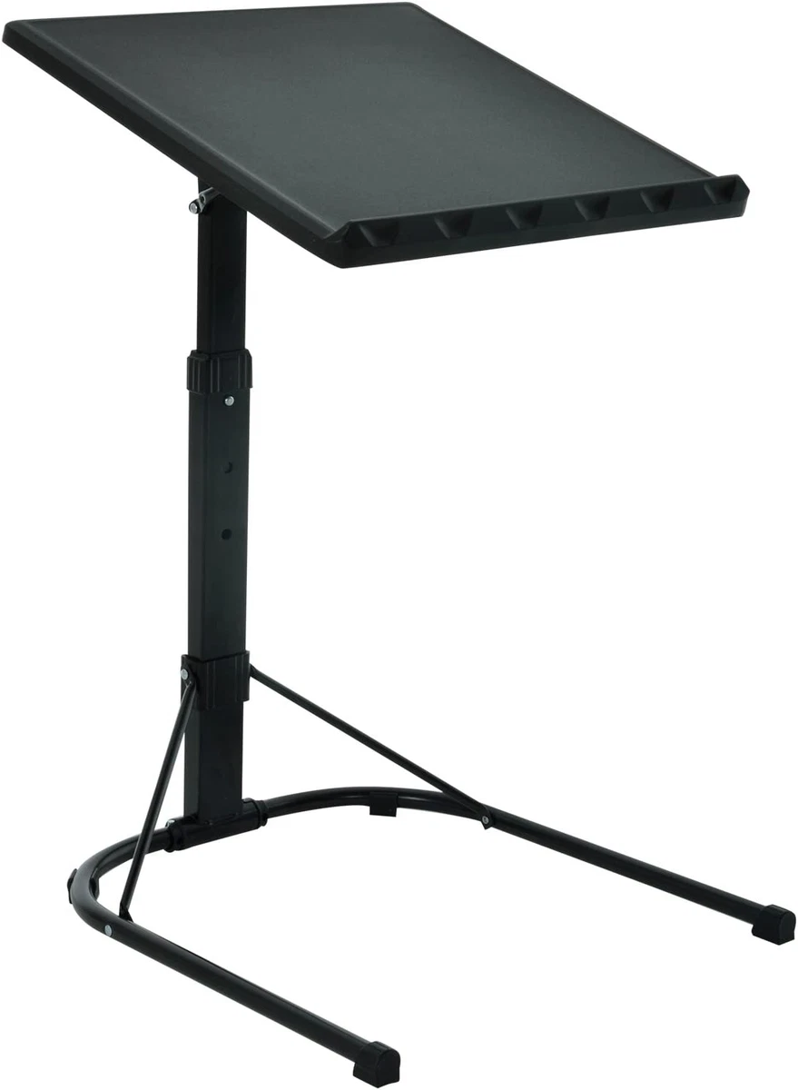 Folding Laptop Table Black with Adjustable Height and Tilt Angle