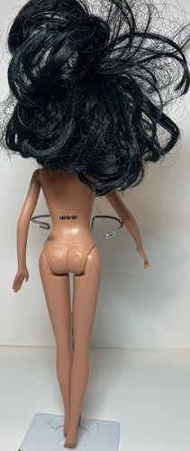Modepuppe Markenlos 11 Zoll schwarze Haare braune Augen sanft gebraucht nackt süß - Bild 3 von 6