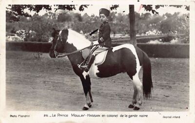 Morocco - Prince Moulay Hassan (future Hassan II) as Colonel of the Black Guard -
