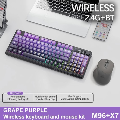 M96 Screen Wireless Keyboard Mouse Kit Bluetooth Keyboard with Mouse Gaming New - Picture 8 of 30