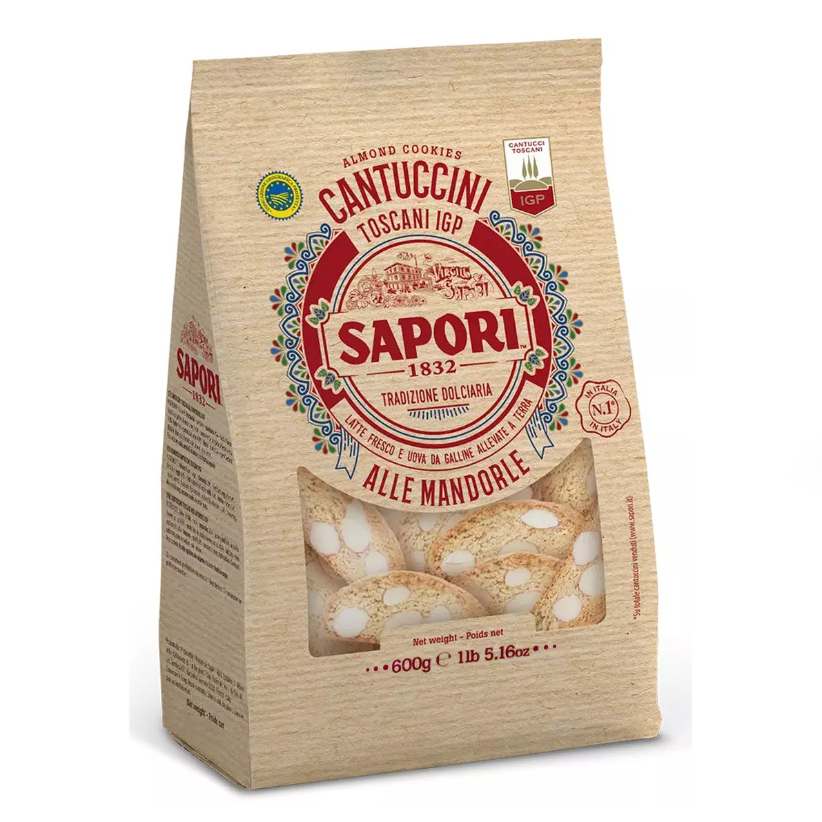 CANTUCCINI 600 gr Toscani Sapori alle Mandorle Biscotti Originali Cantucci Maxi
