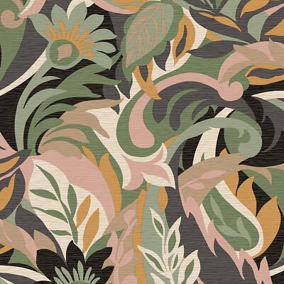 World Of Wallpaper Casa Leaf Tapete Tropische Blätter Mosaik Blush/Sage 5902