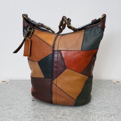 Rare Coach Patchwork Bleecker Duffel Bag Leather Multicolor