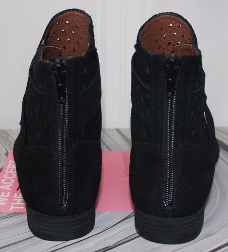 Jeffrey Campbell Almayo lasergeschnittene schwarze Wildleder Reißverschluss Stiefel Größe 8 NEU! - Bild 5 von 6