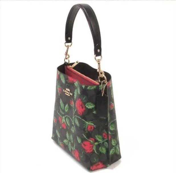 Bolsa Coach Mollie Bucket 22 polegadas couro assinatura com estampa de rosa conto de fadas $428 - Imagem 2 de 4