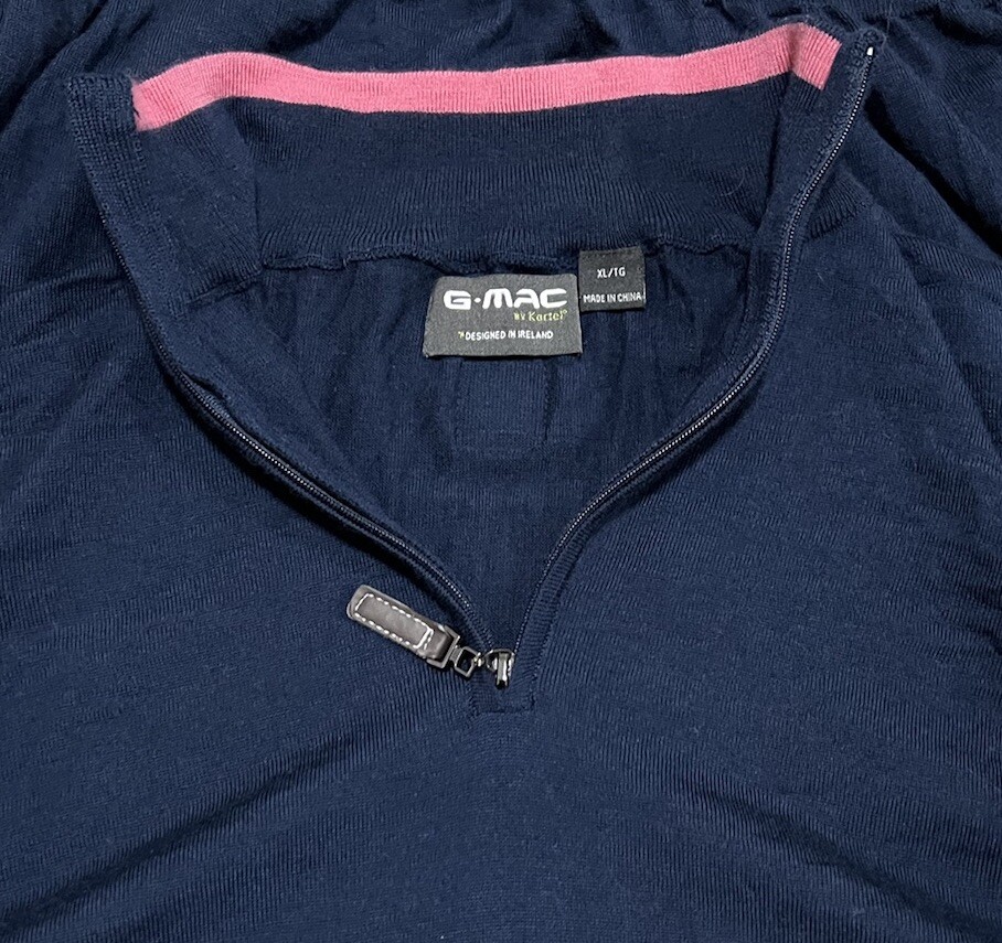 mens G Mac by kartel 1/4 Zip Sweater Size Medium