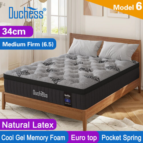 QUEEN DOUBLE KING SINGLE Mattress Bed Euro Top Pocket Spring Medium Firm Foam - Picture 14 of 53