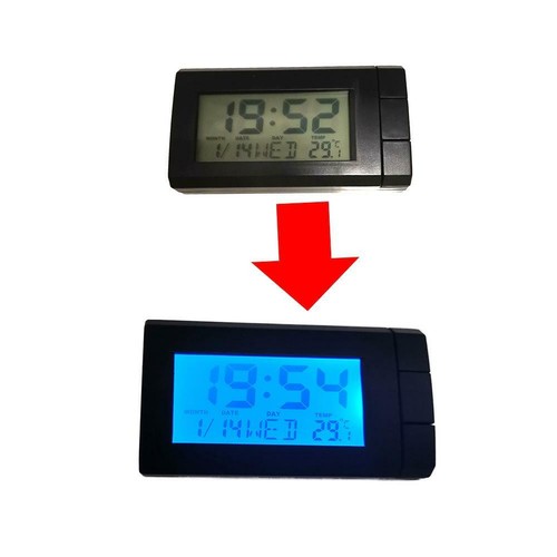 Car LCD Digital Display Clock Temperature 2 in 1 Car Ornaments Electronic Clock - Picture 7 of 11