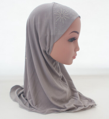 Muslim Children Hijab Headscarf Islamic Wrap Shawls Islamic Kids Hijab 2-6Y