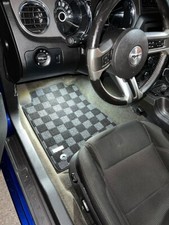 P2m For Ford Mustang S197 2010-14 Front Rear Race Floor Mats Checkered Dark Grey P2m For Ford Mustang S197 2010-14 Front Rear Race Floor Mats Checkered Dark Grey