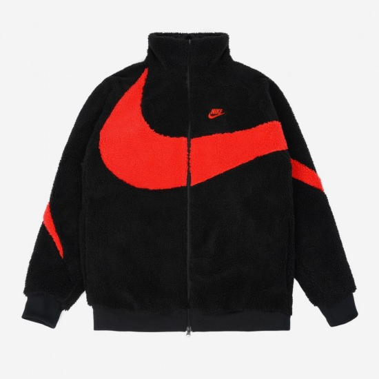 Nike Big Swoosh Pull Zip Reversible Jacket Black/Red (BQ6546 Nike Big Swoosh Pull Zip Reversible Jacket Black/Red (BQ6546