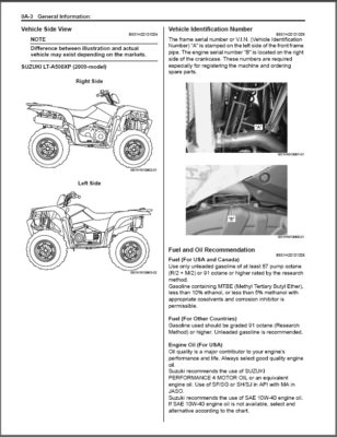 2009-2016 Suzuki LT-A500XP King Quad 500 ( AXi ) ATV Service