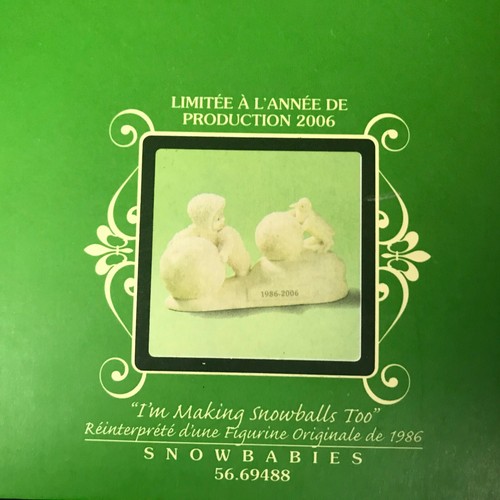 Snowbabies I'm Making Snowballs too 20th Anniversary NEW Department 56 - Picture 7 of 9