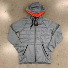 NWT Nike 864103-065 Men Therma DRI-FIT Full-Zip Hooded Winter Jacket Grey Size S
