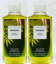 2 Bath Body Works WAIKIKI BEACH COCONUT Body Wash Shower Gel 10 oz