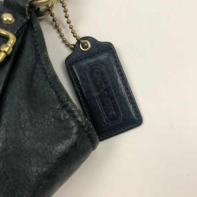 Vintage Coach Navy Blue Leather Hobo Shoulder Bag | eBay