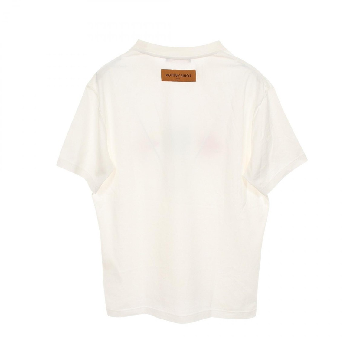 Louis Vuitton ホワイト Tシャツ M Men's LOUIS VUITTON Embossing Short Sleeve White T-Shirt 1A8XFQ