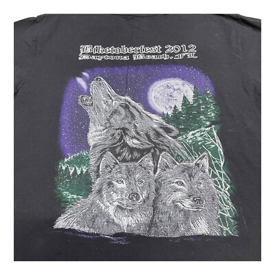 2012 Biketoberfest Daytona Beach Howling Wolves Wolf Graphic Moon Shirt Print XL
