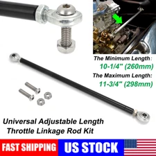 US Universal Adjustable Length Throttle Linkage Rod w/ Nuts - up to 11-3/4" long