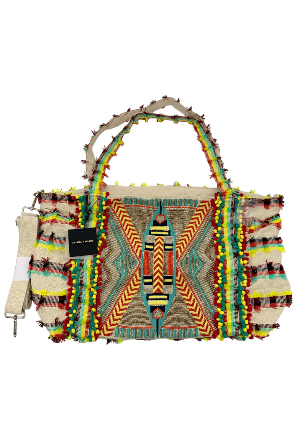 America - Beyond Embellished Tote with Crossbody Strap Navajo